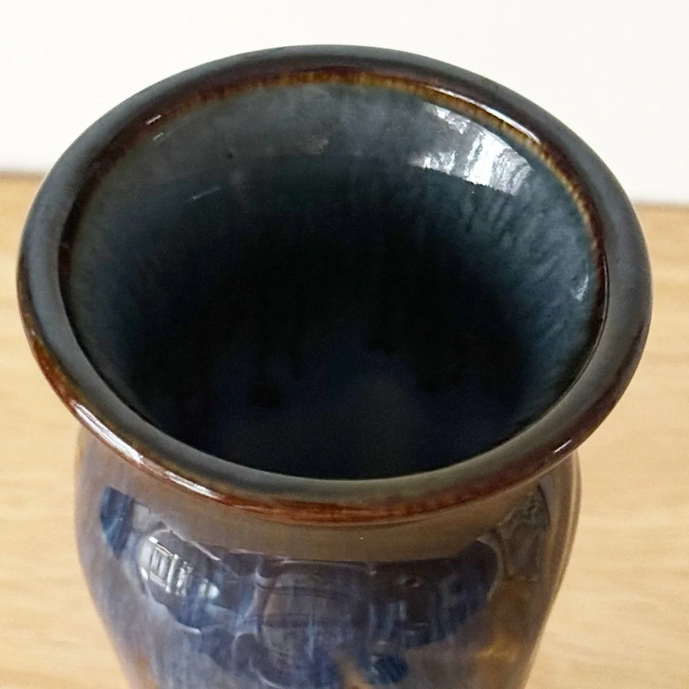 Bill Campbell Studio Pottery 7.5” Inch Vase Signed Drip Glaze Artisan Wabi Sabi - Picture 8 of 15